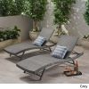 Eliana Outdoor Gray Wicker Adjustable Lounge Chair Set of 2