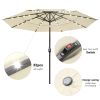 10Ft 3-Tiers 32LEDS Patio Umbrella Beige