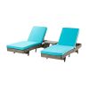 Tristan 78'Long Reclining Chaise Lounge Set with Cushions and Table