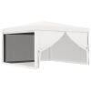 vidaXL Party Tent with 4 Mesh Sidewalls 13.1'x13.1' White