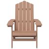 Patio Adirondack Chairs with Table HDPE Brown