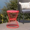 Fern Outdoor 16 Inch Iron Side Table Red