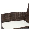 131*61*83cm Disassembled Iron Frame Brown Gradient Rattan Lover Chair