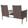 131*61*83cm Disassembled Iron Frame Brown Gradient Rattan Lover Chair