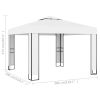 vidaXL Gazebo with Double Roof 9.8'x9.8' White