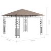 vidaXL Gazebo with Mosquito Net 9.8'x9.8'x9' Taupe 0.6 oz/ftÂ¬â‰¤