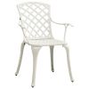 vidaXL Patio Chairs 4 pcs Cast Aluminum White