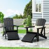 Outdoor Solid Black Classic Solid Wood Adirondack Lounge Chair (Set of 1)