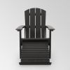 Outdoor Solid Black Classic Solid Wood Adirondack Lounge Chair (Set of 1)