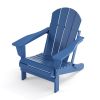 Folding Adirondack Chair, Fire Pit Chair,Patio Outdoor Chairs All-Weather Proof HDPE Resin for BBQ Beach Deck Garden Lawn Backyard-Navy Blue