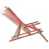 vidaXL Folding Beach Chair Fabric and Wooden Frame Red