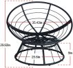 Papasan Chair;  360-degree Swivel Outdoor Papasan Chair with Beige Cushion and Durable Frame;  Comfy Circle Lounge Moon Chair