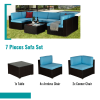 Outdoor Garden Patio Furniture 7-Piece  PE Rattan Wicker Sectional Cushioned Sofa Sets