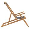 vidaXL Folding Beach Chair Solid Wood Teak Gray