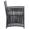 vidaXL Patio Armchairs with Cushions 2 pcs Black Poly Rattan