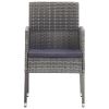 vidaXL Patio Chairs 4 pcs Poly Rattan Anthracite