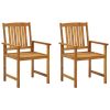 Patio Chairs with Cushions 2 pcs Solid Acacia Wood