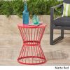 Fern Outdoor 16 Inch Iron Side Table Red