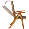 Folding Patio Chairs 6 pcs Solid Wood Acacia and Textilene