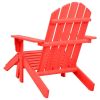 Patio Adirondack Chair with Ottoman Solid Fir Wood Red