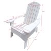 Outdoor or indoor Wood Adirondack chair with an hole to hold umbrella on the arm ; white