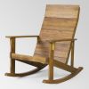 Wooden Outdoor Rocking Chair Adirondack Teak finish (Set of 2)