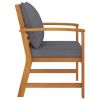 vidaXL Patio Chairs 2 pcs with Dark Gray Cushion Solid Acacia Wood