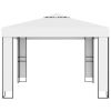 vidaXL Gazebo with Double Roof 9.8'x9.8' White