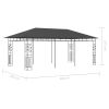 vidaXL Gazebo with Mosquito Net 19.7'x9.8'x9' Anthracite