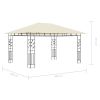 vidaXL Gazebo with Mosquito Net 13.1'x9.8'x9' Cream 0.6 oz/ftÂ¬â‰¤