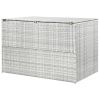 vidaXL Patio Storage Box Light Gray 59.1"x39.4"x39.4" Poly Rattan