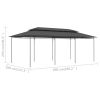 vidaXL Gazebo 236.2"x117.3"x106.3" Anthracite