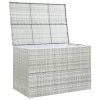 vidaXL Patio Storage Box Light Gray 59.1"x39.4"x39.4" Poly Rattan