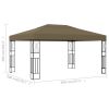 vidaXL Gazebo 118.1"x157.5" Taupe Fabric