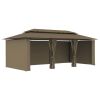 vidaXL Gazebo with Curtains 236.2"x117.3"x106.3" Taupe 0.6 oz/ftÂ¬â‰¤