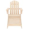 Patio Adirondack Chair with Ottoman Solid Fir Wood