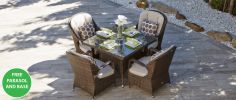 Direct Wicker Malachi Patio Wicker 5 Piece Square Dining Set