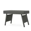 Akehurst Outdoor Gray Wicker Adjustable Folding Side Table