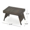 Akehurst Outdoor Brown Wicker Adjustable Folding Side Table