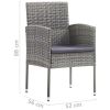 vidaXL Patio Chairs 4 pcs Poly Rattan Anthracite