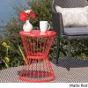 Fern Outdoor 16 Inch Iron Side Table Red