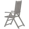 vidaXL Patio Reclining Chairs 4 pcs Gray Solid Acacia Wood