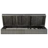 vidaXL Convertible Sun Bed with Cushions Poly Rattan Dark Gray