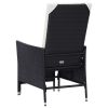 vidaXL Reclining Patio Chair with Cushions Poly Rattan Black