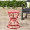 Fern Outdoor 16 Inch Iron Side Table Red