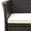 vidaXL Patio Chairs with Cushions 2 pcs Poly Rattan Brown