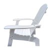 Outdoor or indoor Wood Adirondack chair with an hole to hold umbrella on the arm ; white