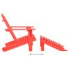 Patio Adirondack Chair with Ottoman Solid Fir Wood Red