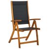 Folding Patio Chairs 6 pcs Solid Wood Acacia and Textilene