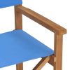 vidaXL Director's Chair Solid Teak Wood Blue